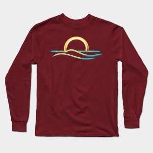 Relaxing Ocean Sunrise / Sunset Minimalist Beach Adventure Long Sleeve T-Shirt